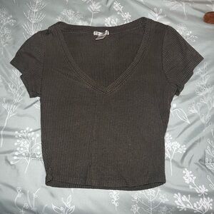 Olive Green Crop Top